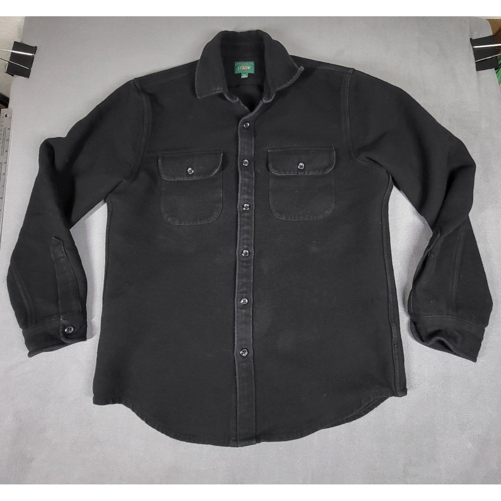 J.Crew Heavyweight Chamois Work shirt Medium Black Cotton Flannel Oarsman BK216
